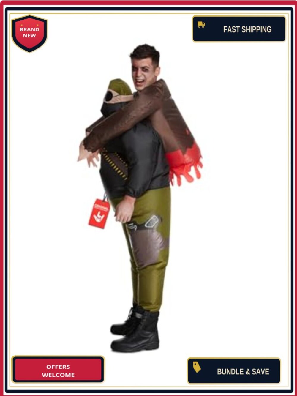 Morph Inflatable Zombie Costume Adult Men Halloween Blow Up Suit